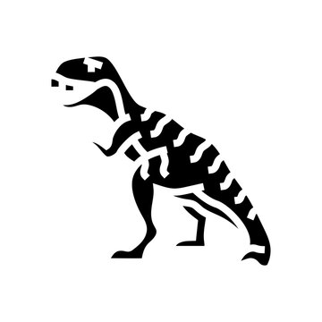 tyrannosaurus rex dinosaur animal glyph icon vector illustration