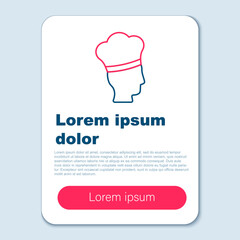 Line Italian cook icon isolated on grey background. Colorful outline concept. Vector