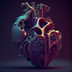 Human heart. 3D illustration. 3D CG. High resolution.