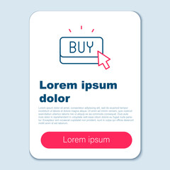 Line Buy button icon isolated on grey background. Colorful outline concept. Vector