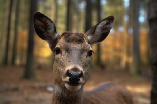 deer looking at the camera, ai generated.