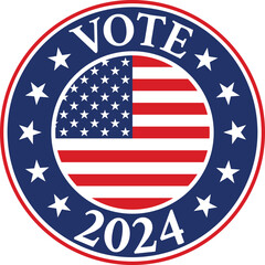 Vector illustration of a badge for the 2024 American presidential election