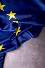 European Union Flag. Fabric Canvas of Flag of European Union.