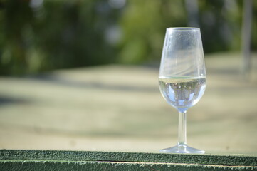 A glass of sherry wine in the world famous Feria de abril from Seville, Andalusia,  Spain 