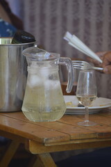 A jar of  Rebujito in the famous 'Feria de abril' of Seville, spain