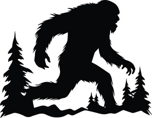 Bigfoot Logo Monochrome Design Style
 - obrazy, fototapety, plakaty