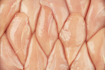 Raw fresh Chicken breast Fillets.Food for retail.Procurement for designers.Ogranic food,healthy eating.Food concept.Top view.Chicken breast Fillets.Close up.Raw chicken meat.