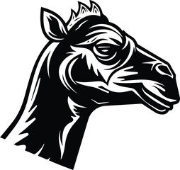 Camel Logo Monochrome Design Style
