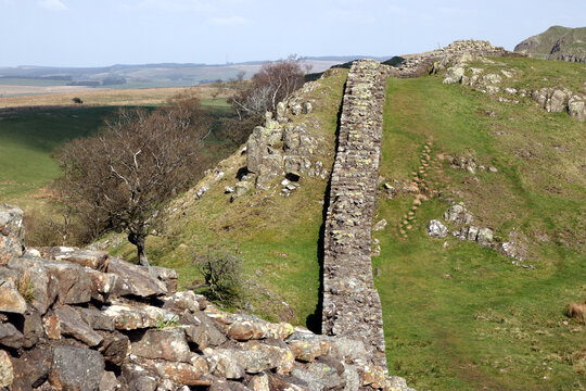 A section of Hadrian's wall in Northumberland.