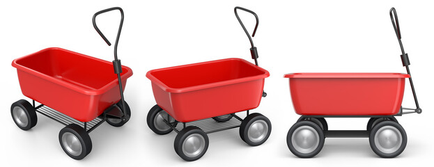 Set of garden tools and supplies for gardener and flower pots in garden