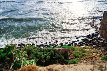 Ocean Waves Over the Pacific Coastline Cliff (2)