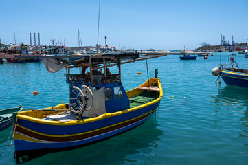 Fishing boats in the Marsaxlokk, Malta