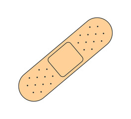 Retro groovy band aid. Vintage hippie cartoon adhesive plaster symbol. Hippy style trendy y2k vector isolated bandage eps illustration