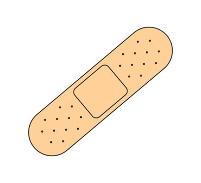 recommend clip art: Retro groovy band aid. Vintage hippie cartoon adhesive plaster symbol. Hippy style trendy y2k vector isolated bandage eps illustration