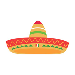 Isolated colored traiditional mexican mariachi hat icon Vector