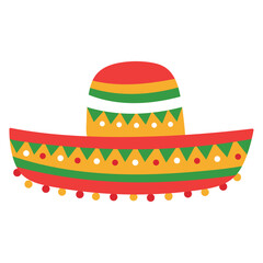 Isolated colored traiditional mexican mariachi hat icon Vector
