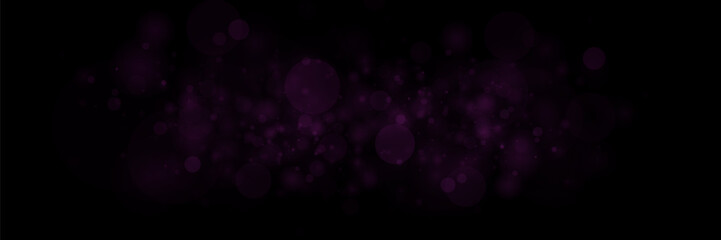 Bokeh particles, abstract background with shiny dust on black background.