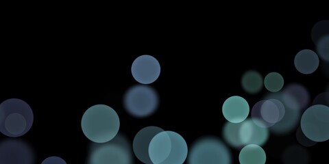 Abstract holiday background. Shiny lights background with bokeh lights. Bokeh defocused bubbles background with copy space. Black background.