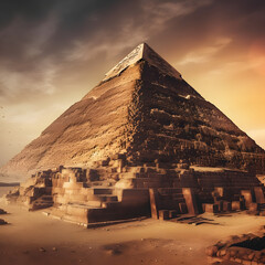 Fototapeta na wymiar The Secret History of Pyramid Construction - Uncovering Ancient Techniques, generative AI