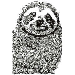 Vintage engrave isolated Sloth illustration cut ink sketch Sloths © Сергей Тарасюк