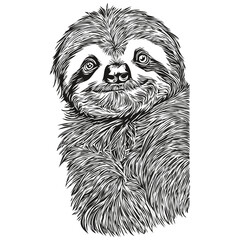 Vector image of silhouette of a Sloth on a white background, Sloths