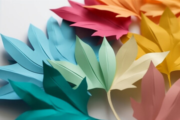 Colorful Leaf Background | Paper Craft | Created With Generative AI