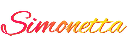 simonetta - red and yellow color - female name - ideal for websites, emails, presentations, greetings, banners, cards, books, t-shirt, sweatshirt, prints	
