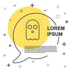 Black line Ghost icon isolated on white background. Happy Halloween party. Random dynamic shapes. Vector