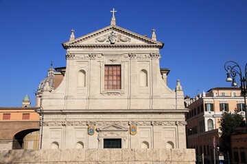 San Girolamo dei Croati a Ripetta Church Facade in Rome, Italy