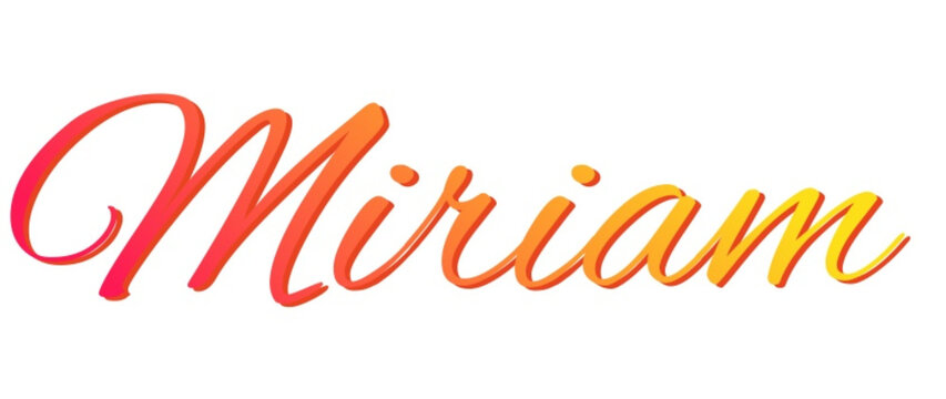 Miriam - red and yellow color - female name - ideal for websites, emails, presentations, greetings, banners, cards, books, t-shirt, sweatshirt, prints	
