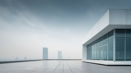 Obraz premium Minimalistic professional architecture photography. AI generative