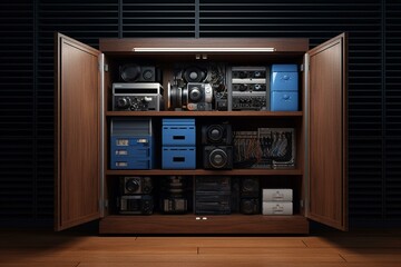 Illustration of a storage cabinet. Generative AI