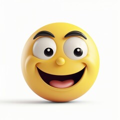 Fototapeta premium A digital illustration of a yellow emote face. Generative AI. 