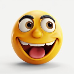 A digital illustration of a yellow emote face. Generative AI. 