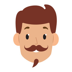 Isolated cute hipster cartoon character avatar Vector