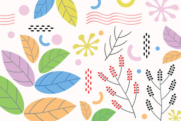 Vector background of colorful leaves