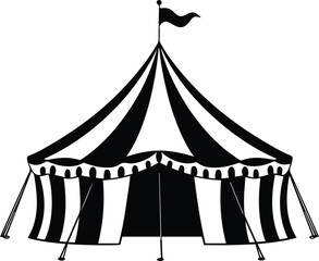 Circus Tent Logo Monochrome Design Style
