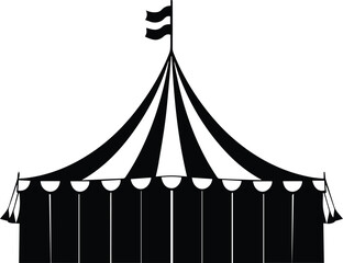 Circus Tent Logo Monochrome Design Style

