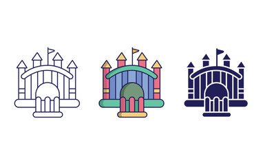 Fototapeta premium bouncy castle vector icon