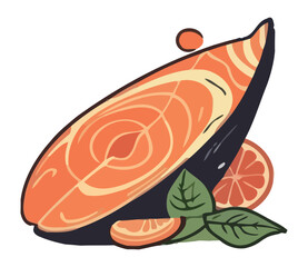 Fresh gourmet seafood meal, healthy and organic