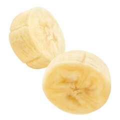 Two delicious banana slices cut out