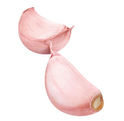Two delicious garlic cloves cut out