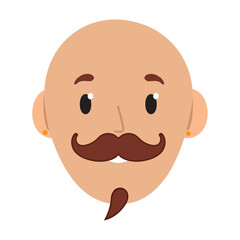 Isolated cute hipster cartoon character avatar Vector