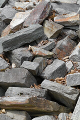 Close-up pile of natural stone