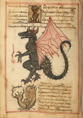 Naklejka premium Grimoire Parchment of the Middle Ages