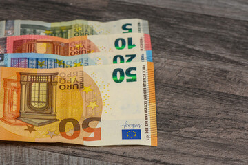 euro banknotes  top view 6