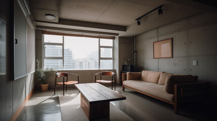 Fototapeta na wymiar Modern interior design of a living room in an apartment