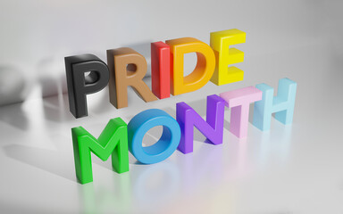Pride month wall paper 3d rendering 