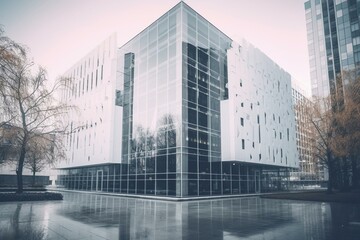 Fototapeta na wymiar Template for white business building. Generative AI