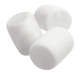 Three delicious marshmallows cut out